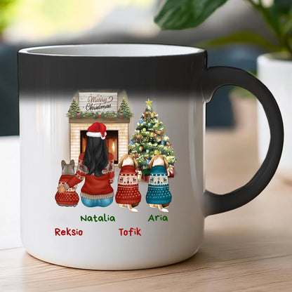 Kubek personalizowany świąteczny dla kobiety - pieski #513