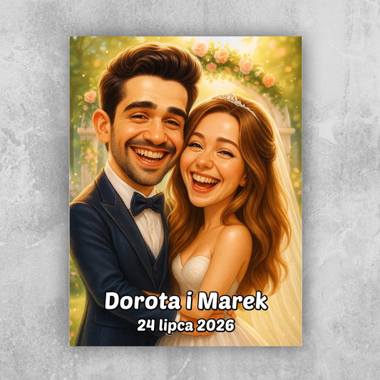 Obraz - ślubna karykatura [generowana przez AI]