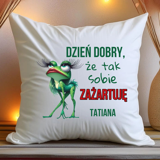 Poduszka personalizowana na Dzień Kobiet - Żabunia #451