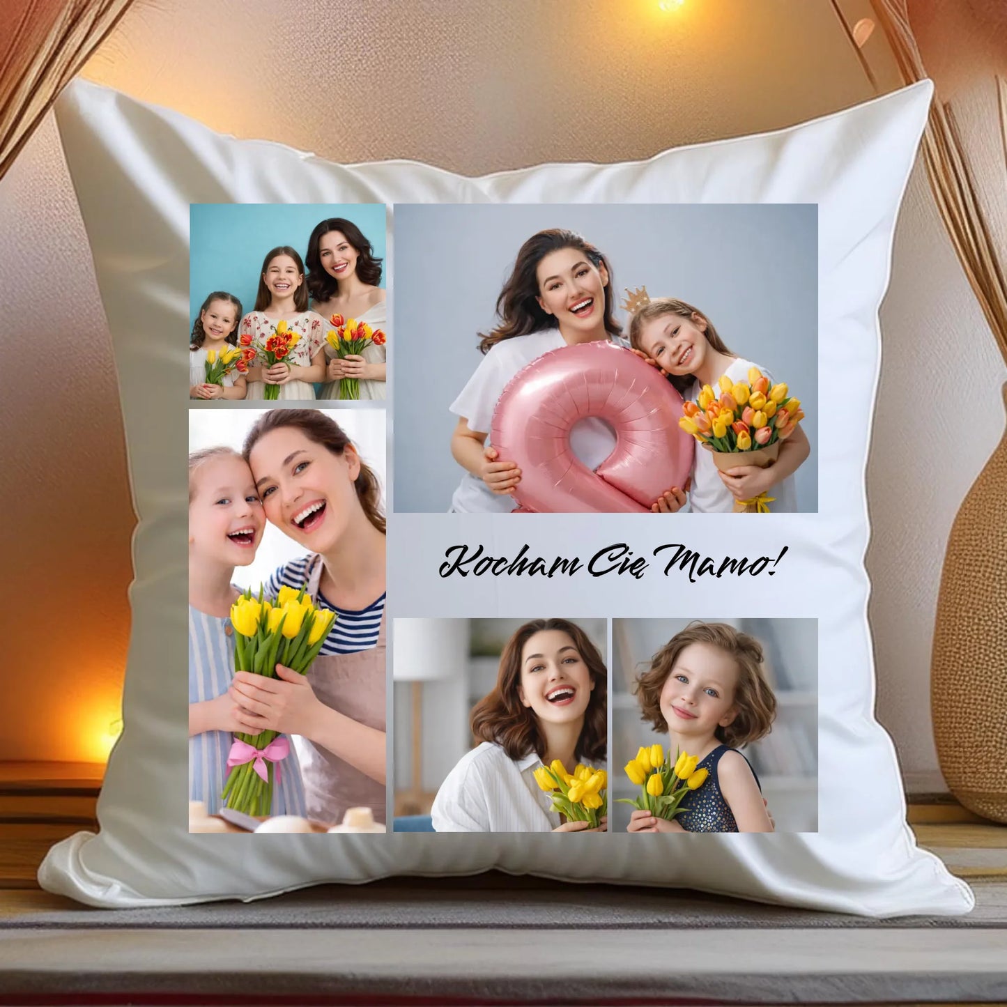 Personalizowana poduszka ze zdjęciami dla mamy #4656