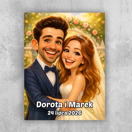 Obraz - ślubna karykatura [generowana przez AI]