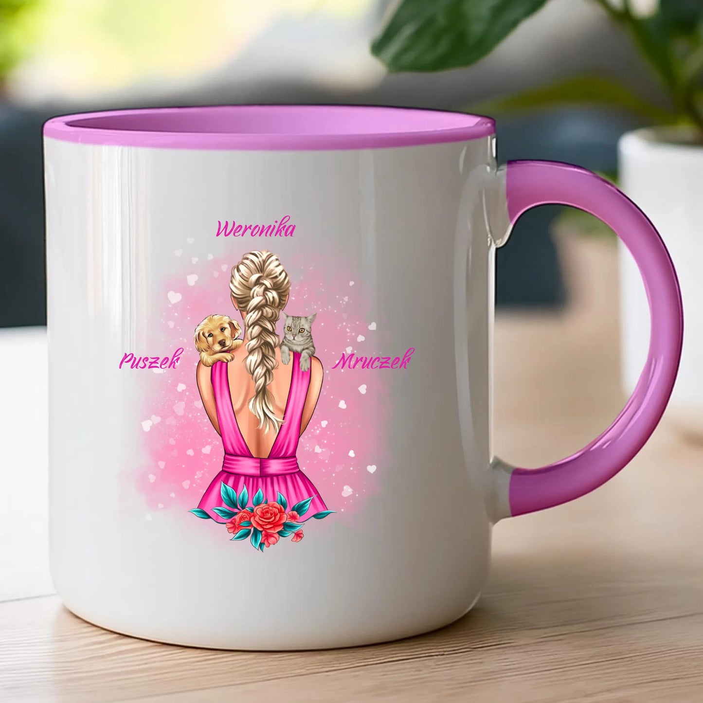 Kubek personalizowany dla kobiety - ze zwierzakami #16