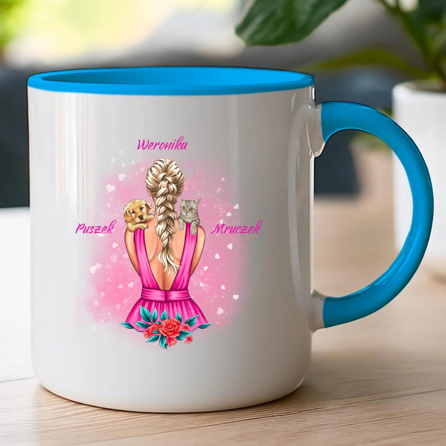 Kubek personalizowany dla kobiety - ze zwierzakami #16