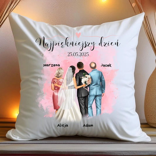 Poduszka personalizowana dla rodziny - ślub #837