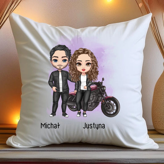 Poduszka personalizowana dla par - motocykliści #61