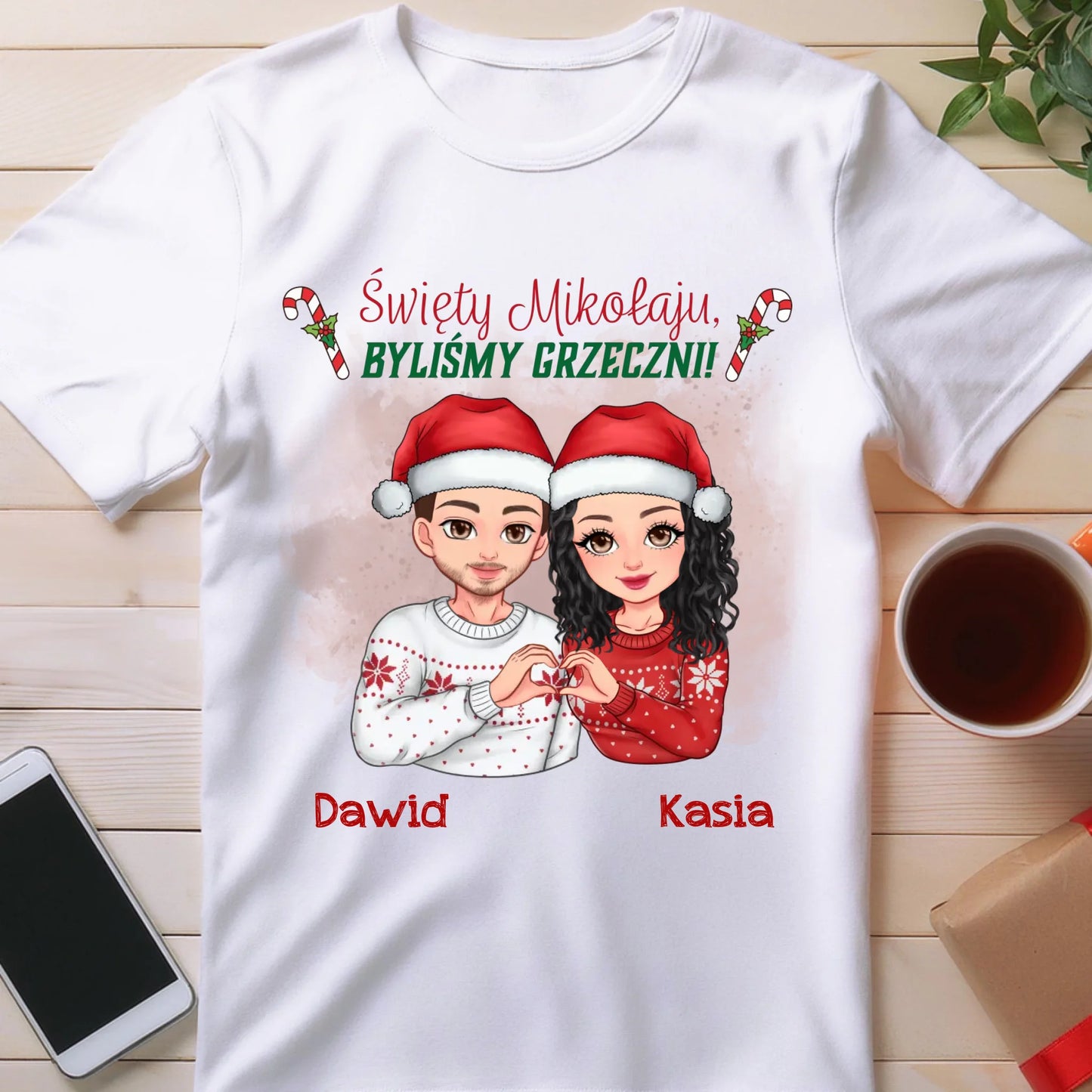 Koszulka personalizowana świąteczna dla pary #54