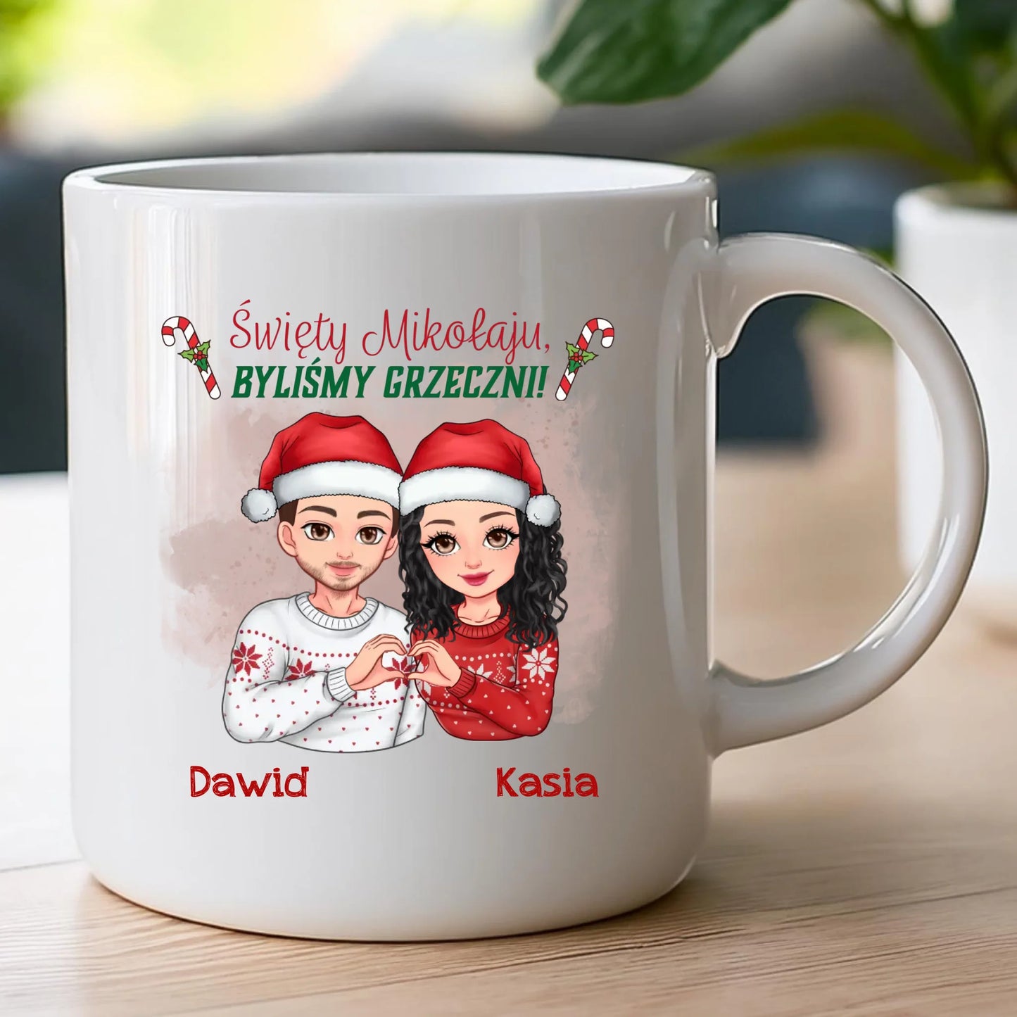 Kubek personalizowany świąteczny dla pary #54