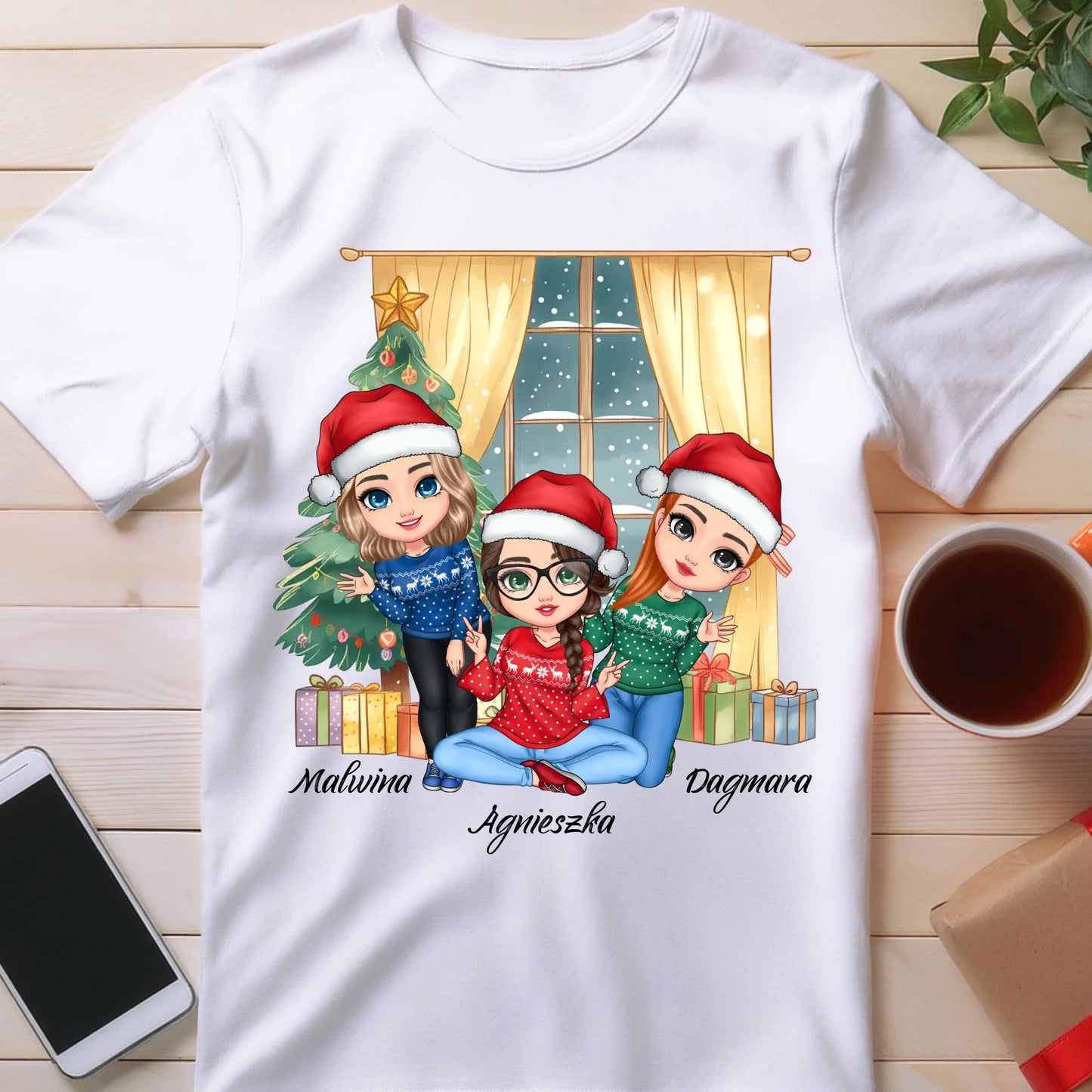 Koszulka personalizowana świąteczna dla przyjaciółek #128