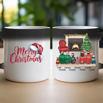 Kubek personalizowany świąteczny dla rodziny - z pieskami #810