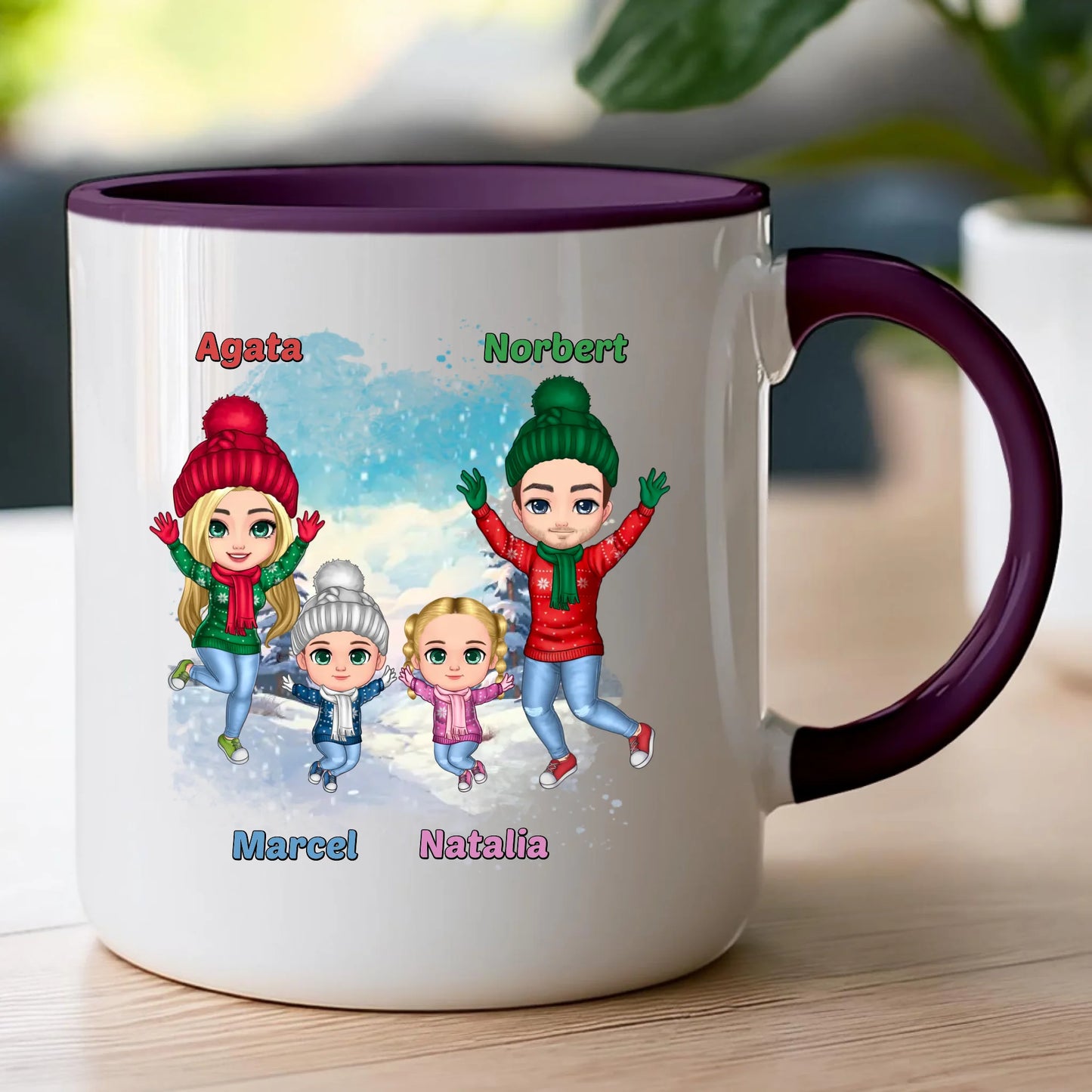 Kubek personalizowany świąteczny dla rodziny #812