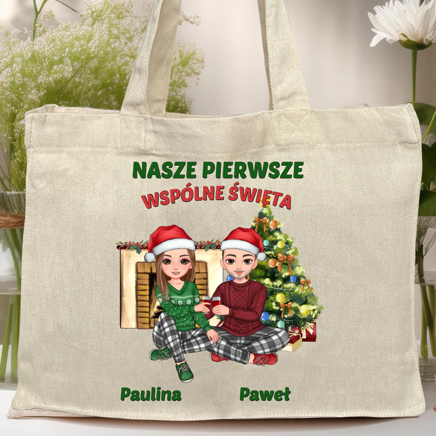 Torba personalizowana świąteczna dla par #56