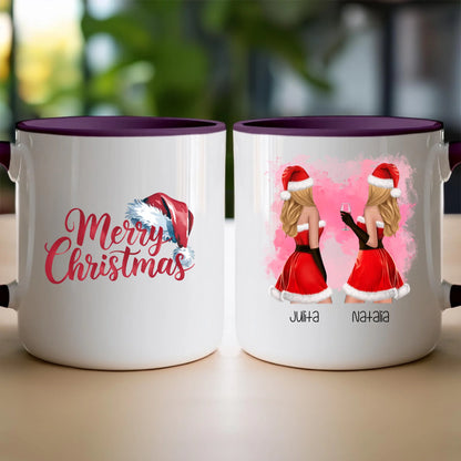 Kubek personalizowany świąteczny dla przyjaciółek #128