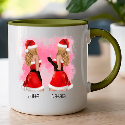 Kubek personalizowany świąteczny dla przyjaciółek #128