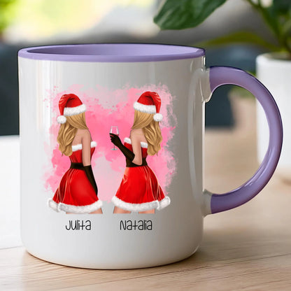 Kubek personalizowany świąteczny dla przyjaciółek #128