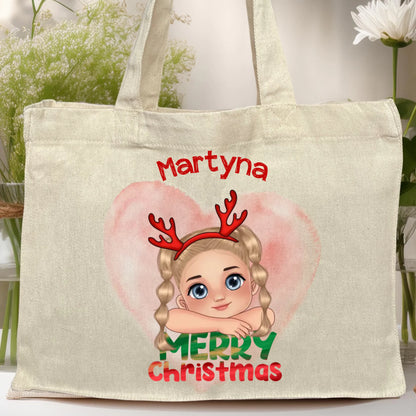 Torba personalizowana świąteczna dla dziewczynki #91