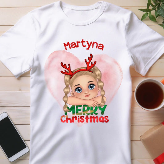 Koszulka personalizowana świąteczna dla dziewczynki #91