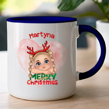 Kubek personalizowana świąteczna dla dziewczynki #91