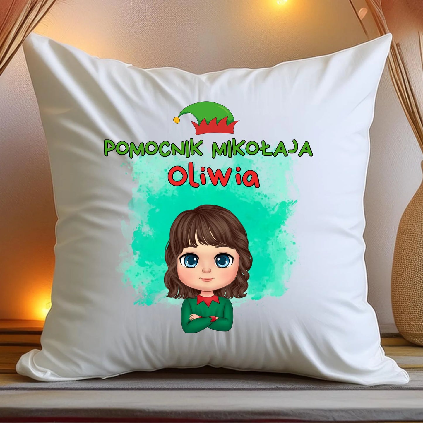 Poduszka personalizowana świąteczna dla dziewczynki #92