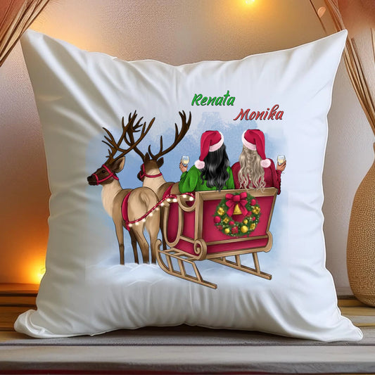 Poduszka personalizowana świąteczna dla przyjaciółek #125