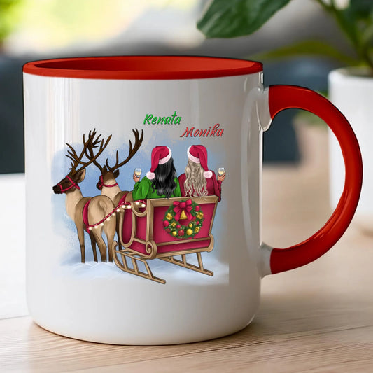 Kubek personalizowany świąteczny dla przyjaciółek #125