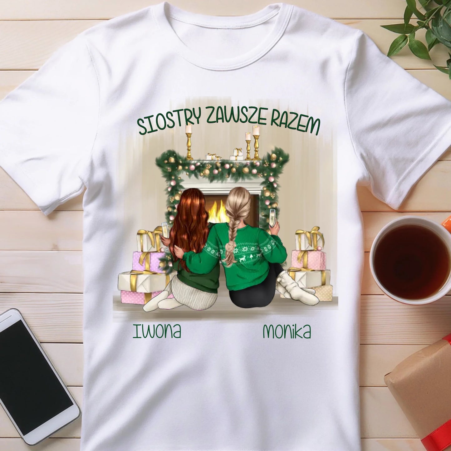 Koszulka personalizowana świąteczna dla siostry #1050