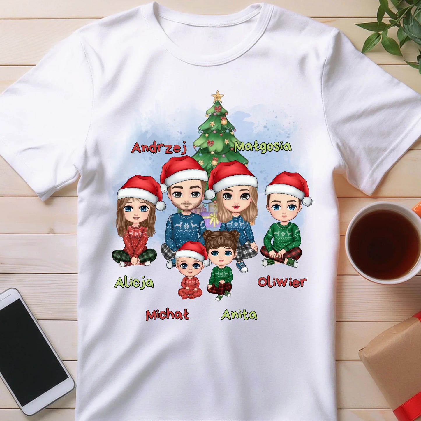 Koszulka personalizowana świąteczna dla rodziny #809