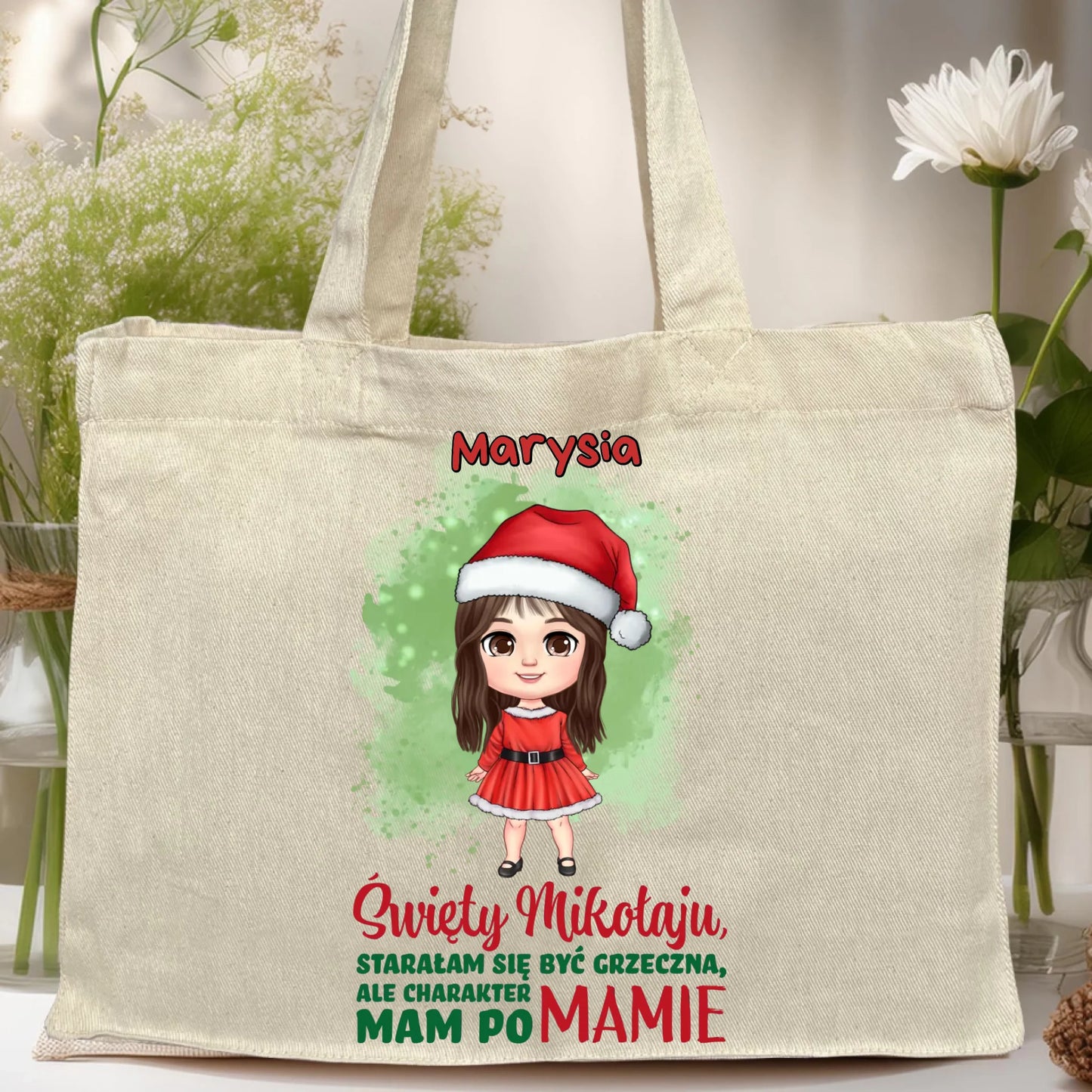 Torba personalizowana świąteczna dla dziewczynki #90