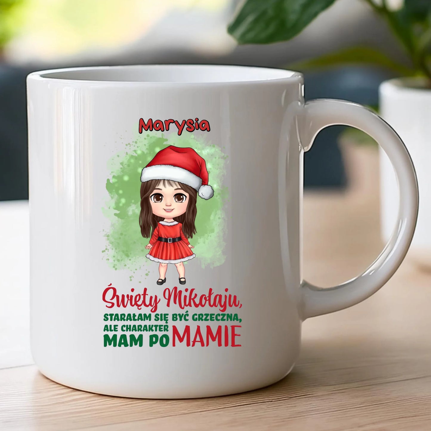 Kubek personalizowany świąteczny dla dziewczynki #90