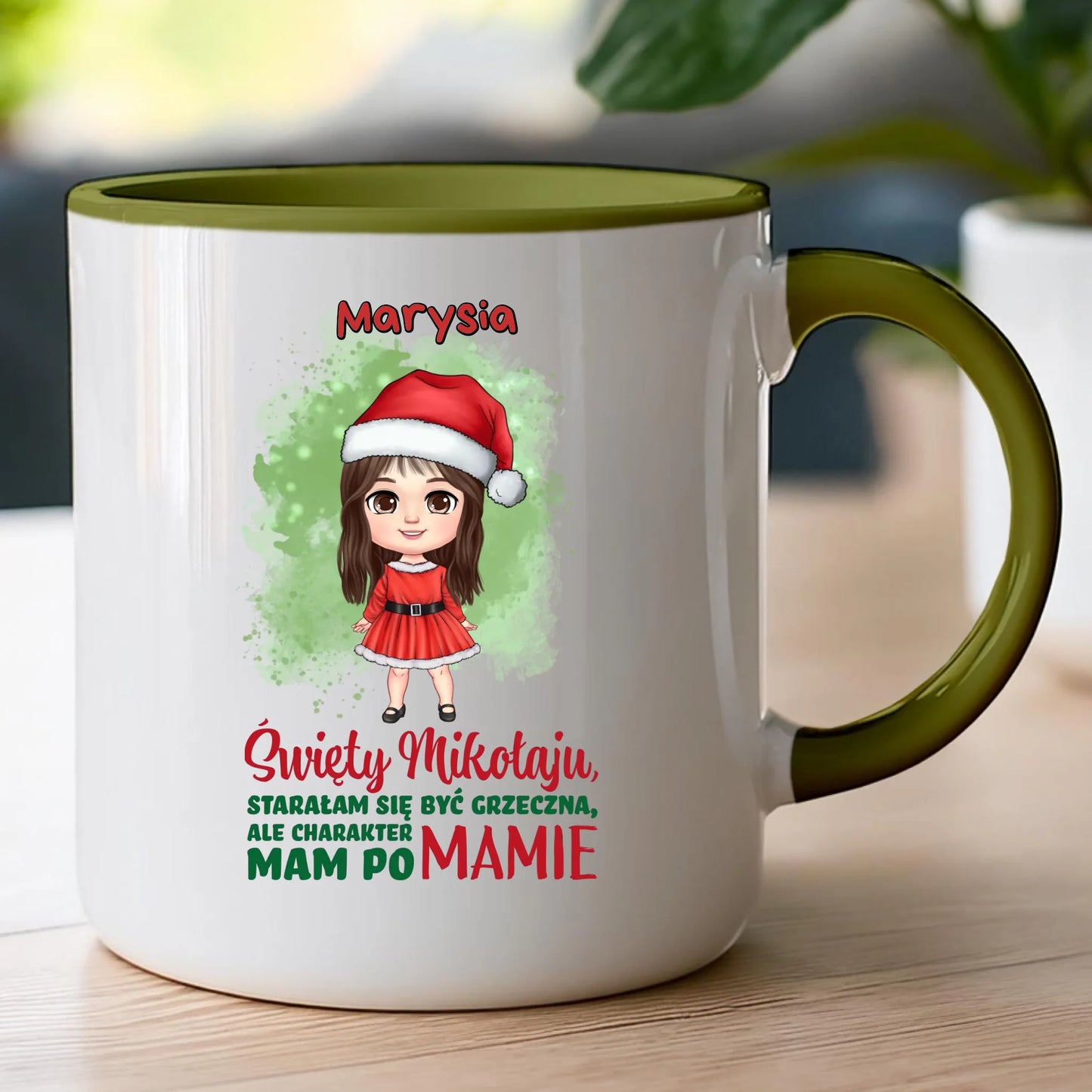 Kubek personalizowany świąteczny dla dziewczynki #90