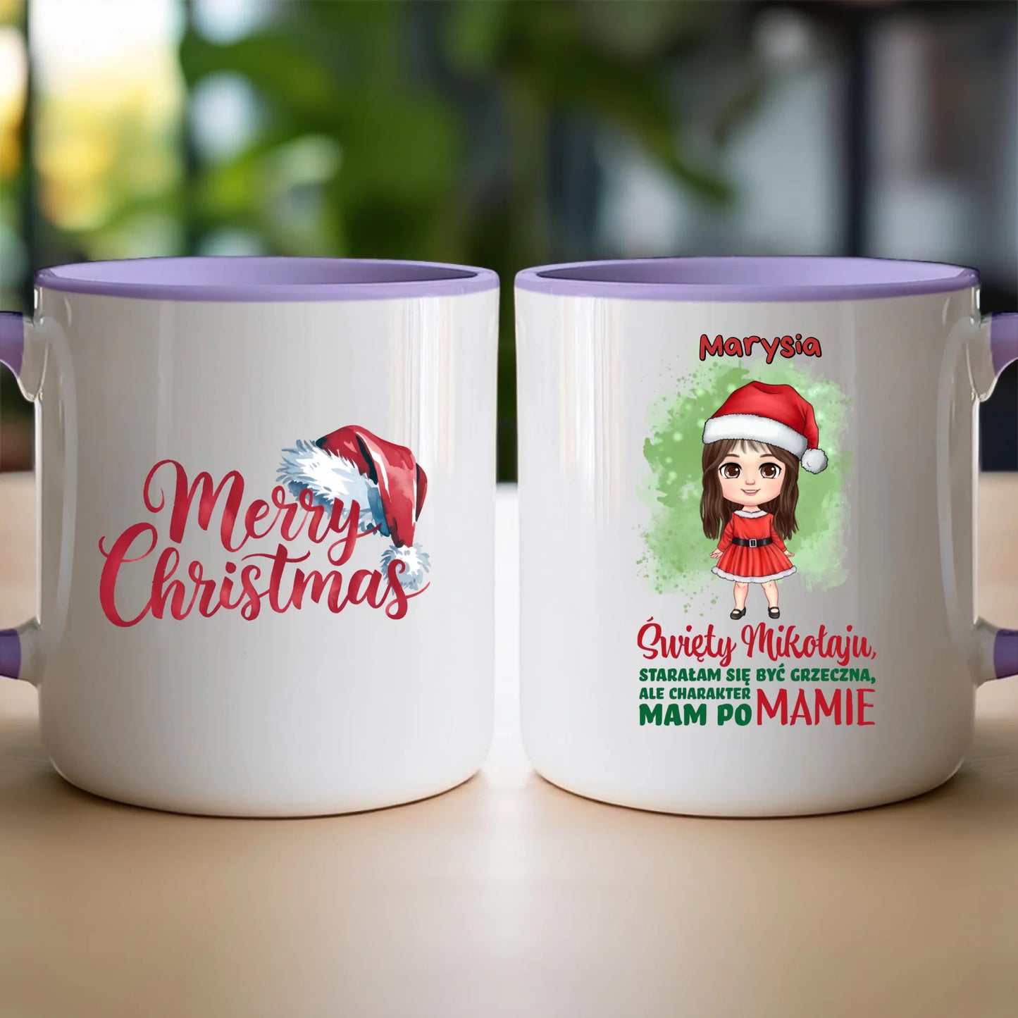 Kubek personalizowany świąteczny dla dziewczynki #90