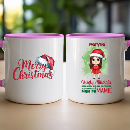 Kubek personalizowany świąteczny dla dziewczynki #90