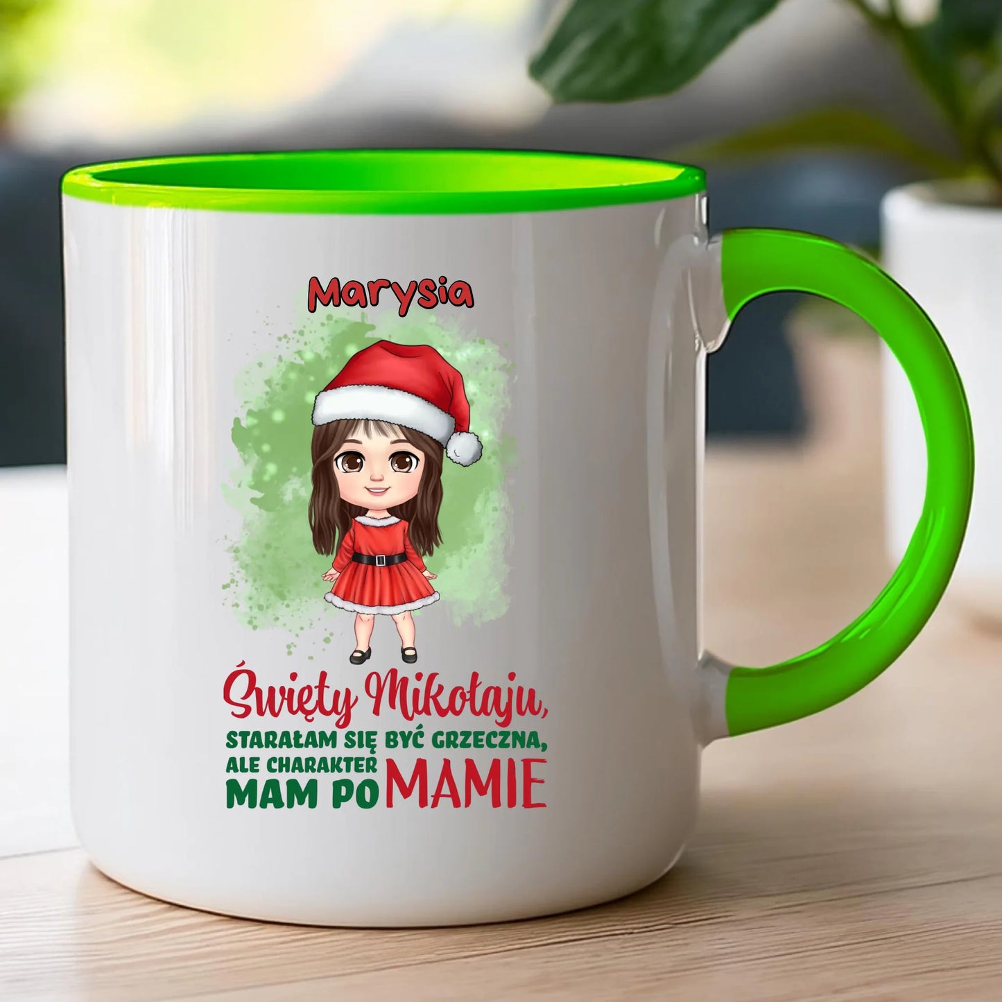 Kubek personalizowany świąteczny dla dziewczynki #90
