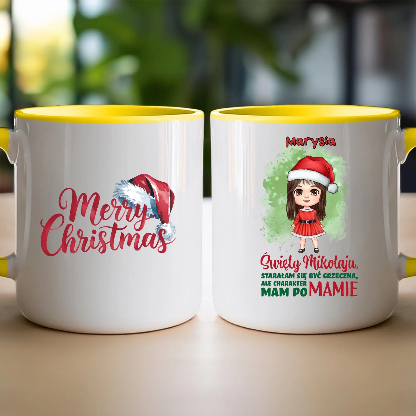 Kubek personalizowany świąteczny dla dziewczynki #90