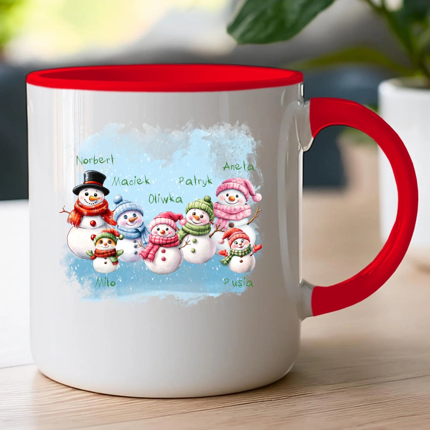 Kubek personalizowany świąteczny dla rodziny - ze zwierzętami #807