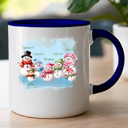 Kubek personalizowany świąteczny dla rodziny - ze zwierzętami #807