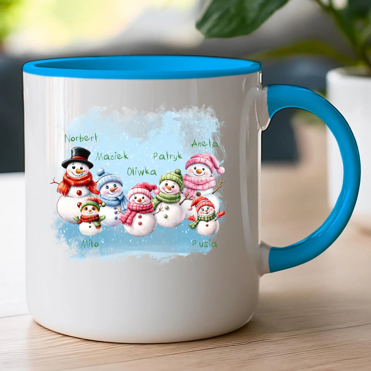 Kubek personalizowany świąteczny dla rodziny - ze zwierzętami #807