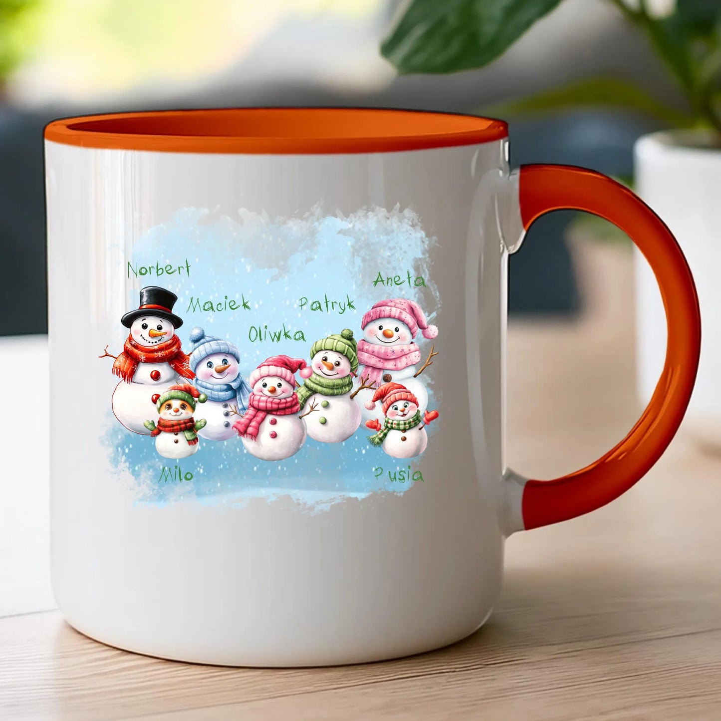 Kubek personalizowany świąteczny dla rodziny - ze zwierzętami #807