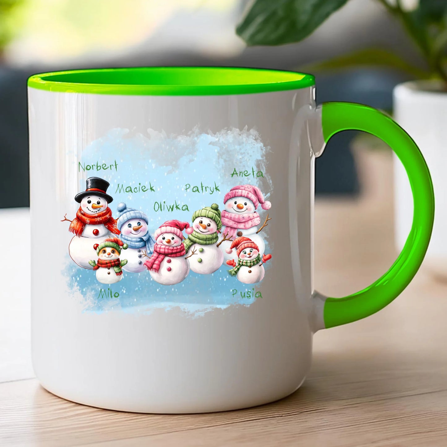 Kubek personalizowany świąteczny dla rodziny - ze zwierzętami #807