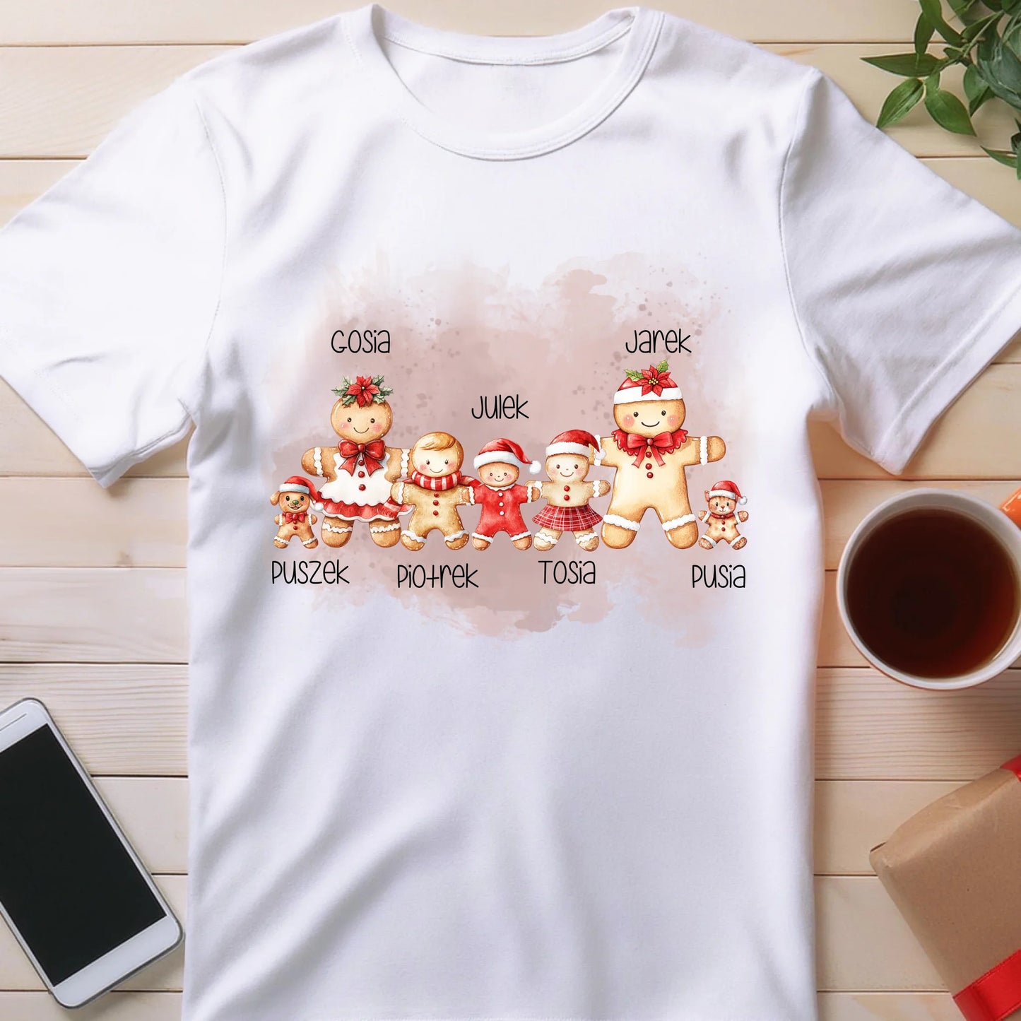 Koszulka personalizowana świąteczna dla rodziny - ze zwierzakami #808