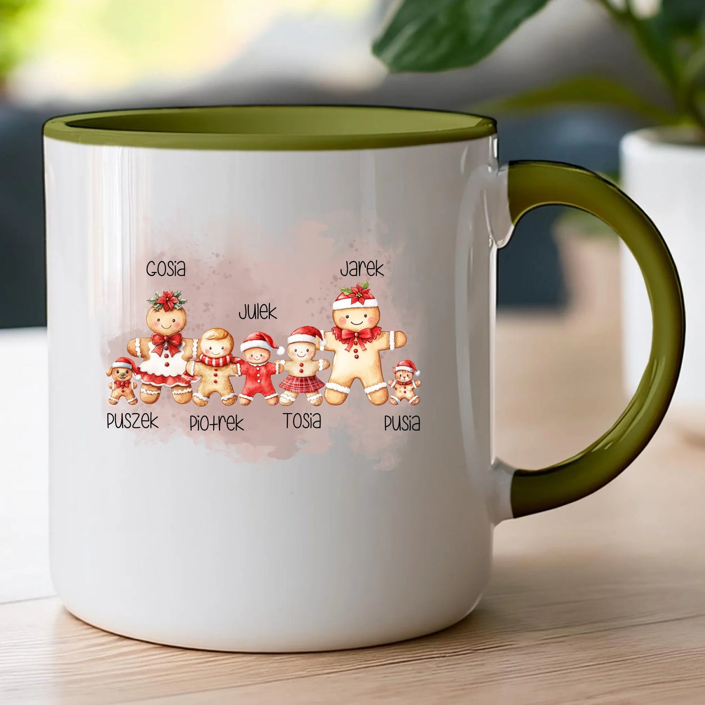 Kubek personalizowany świąteczny dla rodziny - ze zwierzakami #808
