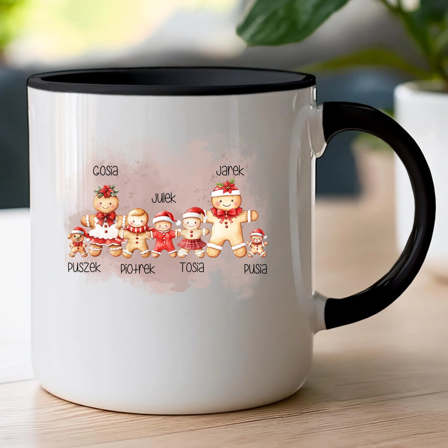 Kubek personalizowany świąteczny dla rodziny - ze zwierzakami #808