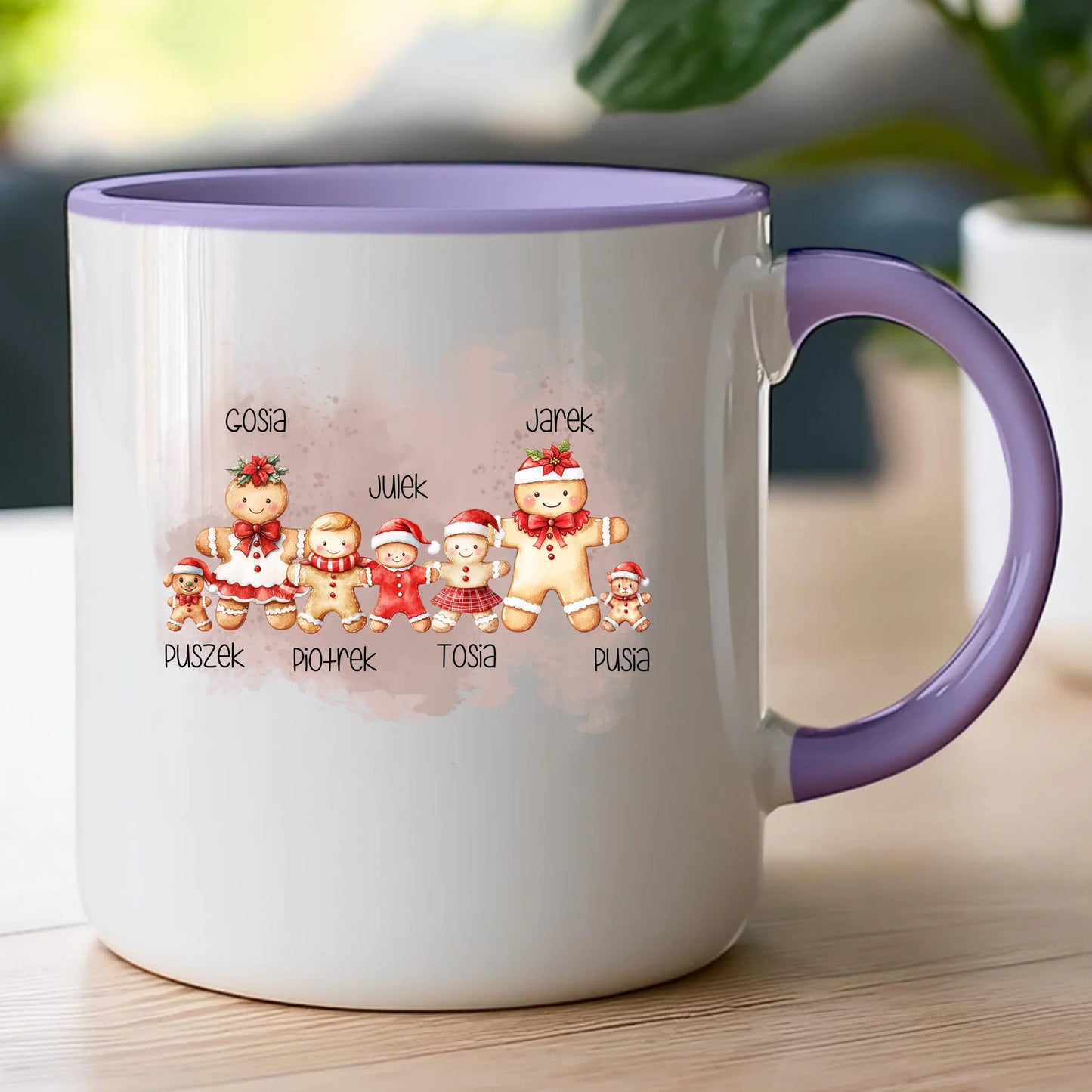 Kubek personalizowany świąteczny dla rodziny - ze zwierzakami #808