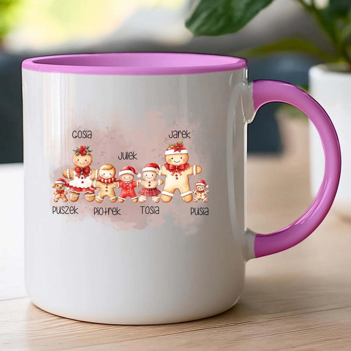 Kubek personalizowany świąteczny dla rodziny - ze zwierzakami #808
