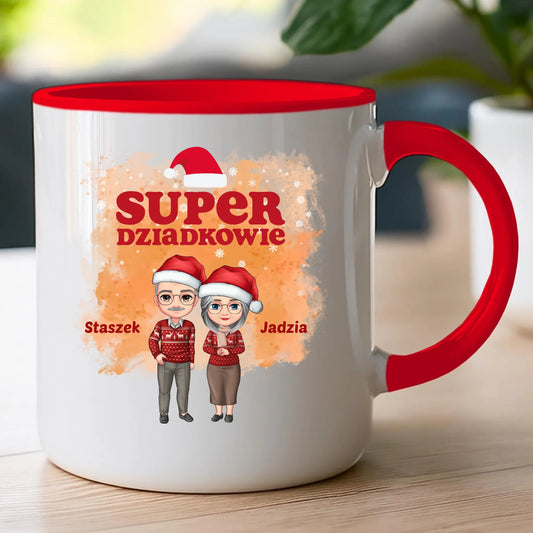 Kubek personalizowany dla babci i dziadka świąteczny #601