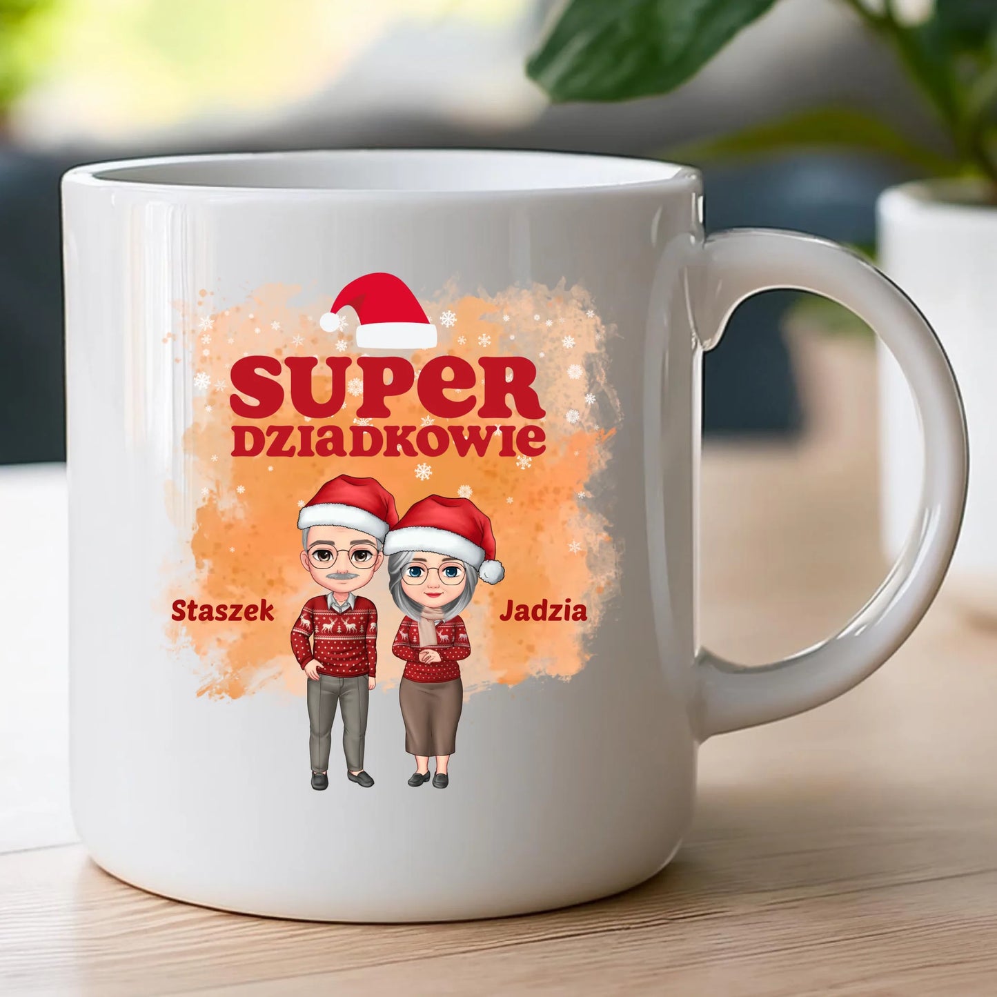 Kubek personalizowany dla babci i dziadka świąteczny #601