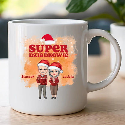 Kubek personalizowany dla babci i dziadka świąteczny #601