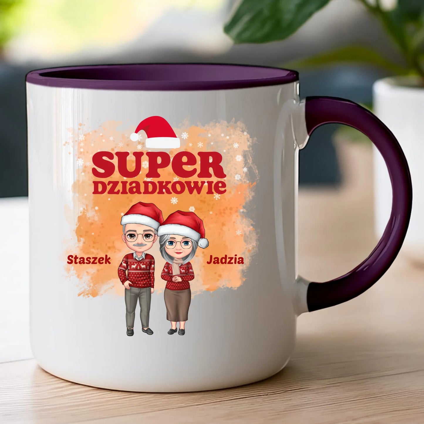 Kubek personalizowany dla babci i dziadka świąteczny #601