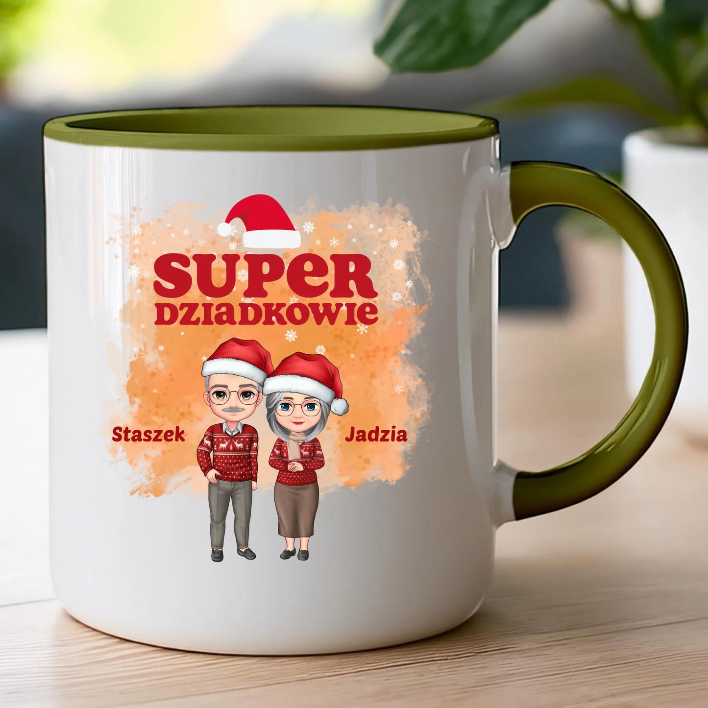 Kubek personalizowany dla babci i dziadka świąteczny #601