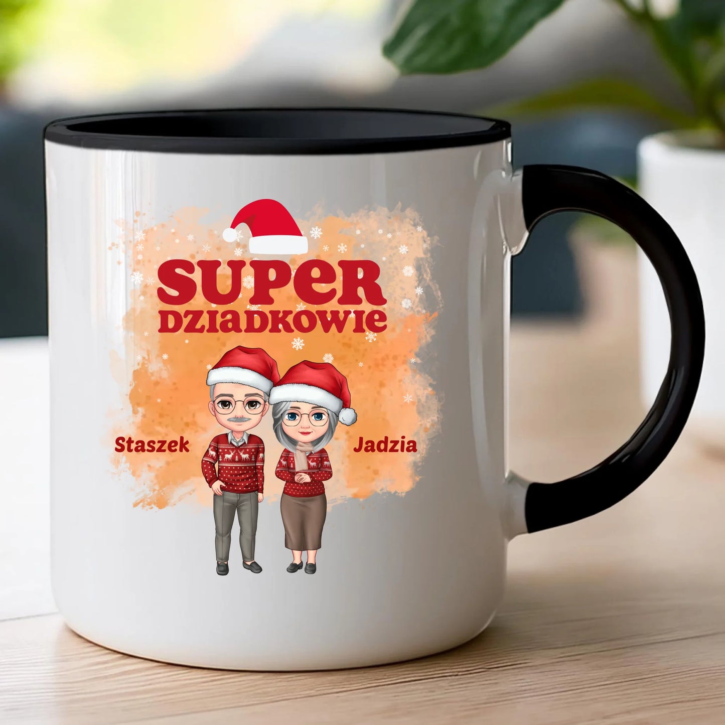 Kubek personalizowany dla babci i dziadka świąteczny #601