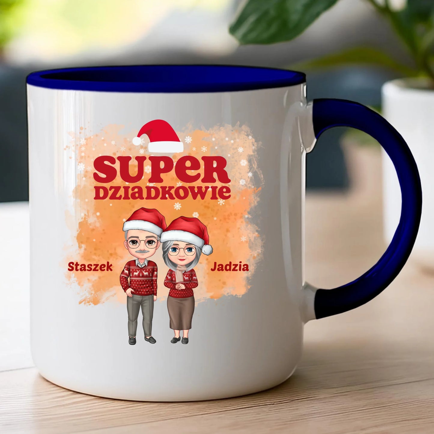 Kubek personalizowany dla babci i dziadka świąteczny #601